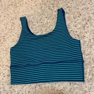 BNWOT DYI Elevate Bra in Navy/Green Stripes Size Small